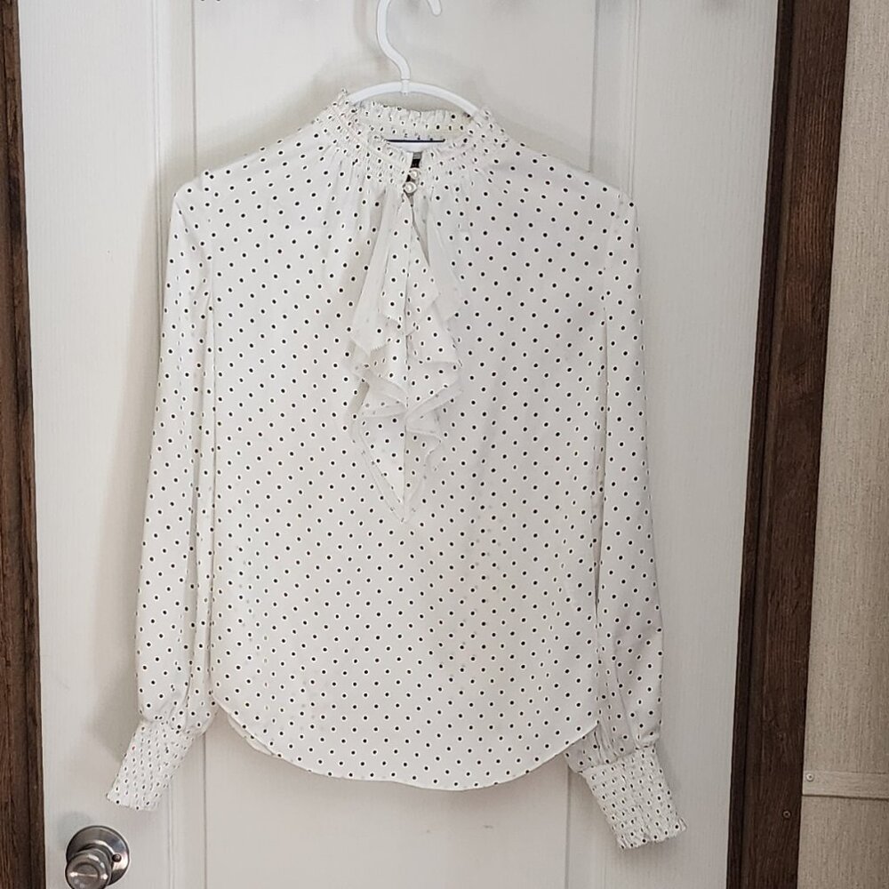 WHBM Polka dot Victorian Blouse